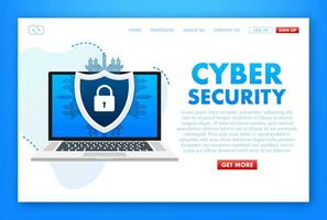 Cyber security vector logo with shield and check mark. Security shield concept. Internet security. Vector illustration