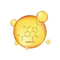 Structural formula of vitamin B14 on a white background. Vector illustration.