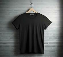 Black t shirt mockup ai generate photo