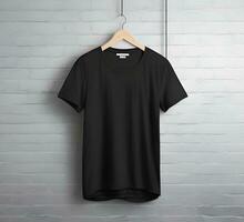 Black t shirt mockup ai generate photo