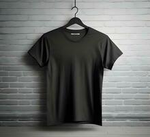 Black t shirt mockup ai generate photo