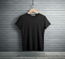 Black t shirt mockup ai generate photo