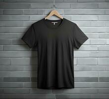 Black t shirt mockup ai generate photo