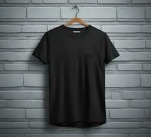 Black t shirt mockup ai generate photo