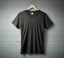 Black t shirt mockup ai generate photo