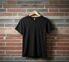 Black t shirt mockup ai generate photo