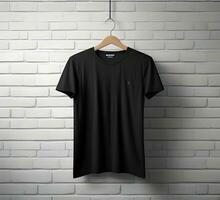 Black t shirt mockup ai generate photo