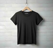 Black t shirt mockup ai generate photo