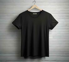 Black t shirt mockup ai generate photo