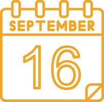 16 September Vector Icon