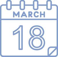 18 March Vector Icon