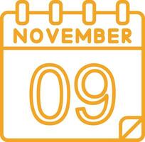 9 9 noviembre vector icono