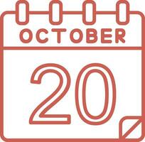 20 October Vector Icon