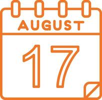 17 August Vector Icon