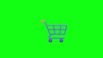 a shopping cart is shown on a green screen video