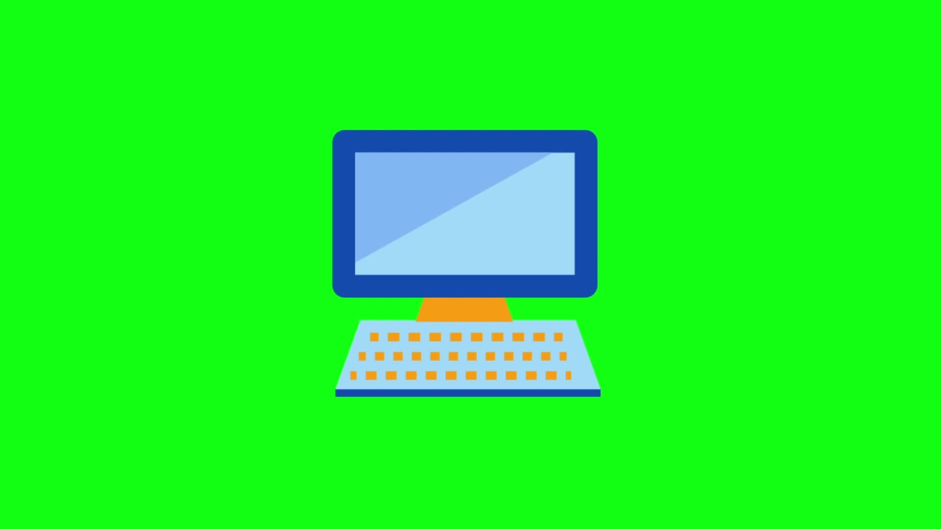 computer icon on green background 29925574 Stock Video at Vecteezy