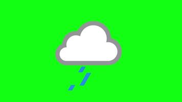 un verde pantalla con un nube y lluvia video