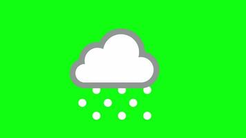 ein Grün Bildschirm mit ein Weiß Wolke und Regen video