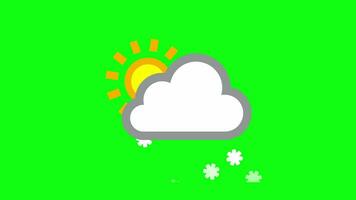 une vert écran avec une Soleil et des nuages video