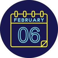 6 February Vector Icon