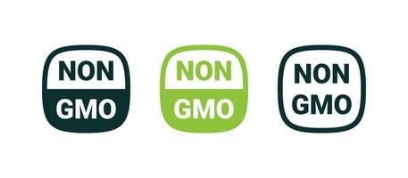 Non GMO food symbols. Non GMO emblems. Natural and organic products. Vector scalable graphics