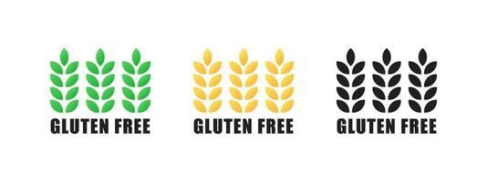 Gluten free badges. Product that does not contain gluten. Natural and organic products. Vector scalable graphics