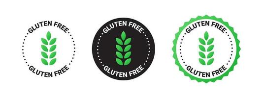 gluten gratis emblemas producto ese lo hace no Contiene gluten. natural y orgánico productos vector escalable gráficos