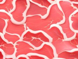 raw meat slices. meat slices on a white background. top view. photo