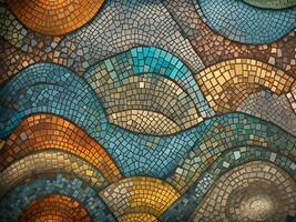 mosaic pattern with colored mosaic tiles photo