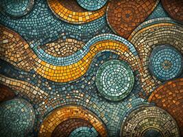 mosaic pattern with colored mosaic tiles photo