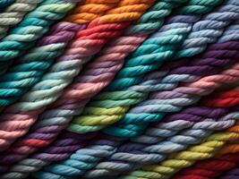 close up colored threads on a dark background photo