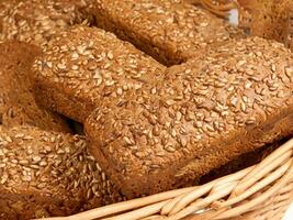 bread in basket on the table photo