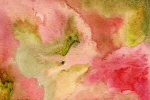Pink red-green watercolor background texture photo