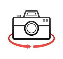 Button with camera switch. Arrow icon. Vector illustration.