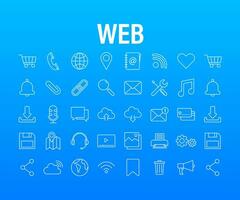Web icon set. Business. Email icon. Video chat. Vector stock illustration.