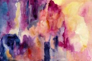 Yellow-pink purple watercolor background texture photo