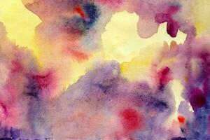 Yellow-pink purple watercolor background texture photo