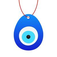 Eye shaped amulet in flat style. Superstition symbol. Traditional eye shaped amulet. Vector stock illustration