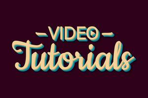 Video tutorials retro style icon. Study and learning background, distance education and knowledge growth. Vector illustration