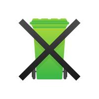 Icon with no garbage dumpster. No garbage dumpster icon on white background vector