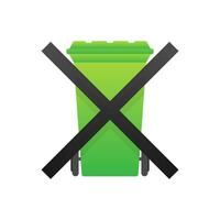 Icon with no garbage dumpster. No garbage dumpster icon on white background vector