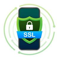 Secure internet connection SSL icon. SSL safe guard. Vector stock illustration.