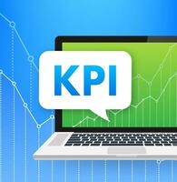 kpi llave actuación indicador. medición, mejoramiento, estrategia vector valores ilustración