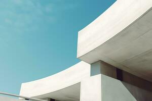 Close up of Abstract empty concrete building with modern style architecture. AI Generated photo