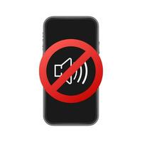 No sound phone. Telephone call. Cell phone vector icon. Device icon. Vector stock illustration