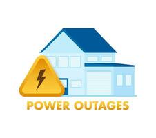 Power outages. Badge, icon stamp logo Vector illustration