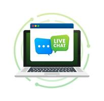 live chat. Support service. Live communication. Vector stock illustration