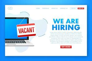 We re Hiring web banner. Megaphone With We are Hiring Speech on green background. Vector illustration.