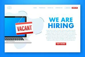 We re Hiring web banner. Megaphone With We are Hiring Speech on green background. Vector illustration.