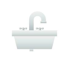 Flat style sink lustration on white backdrop. Vector isolated illustration